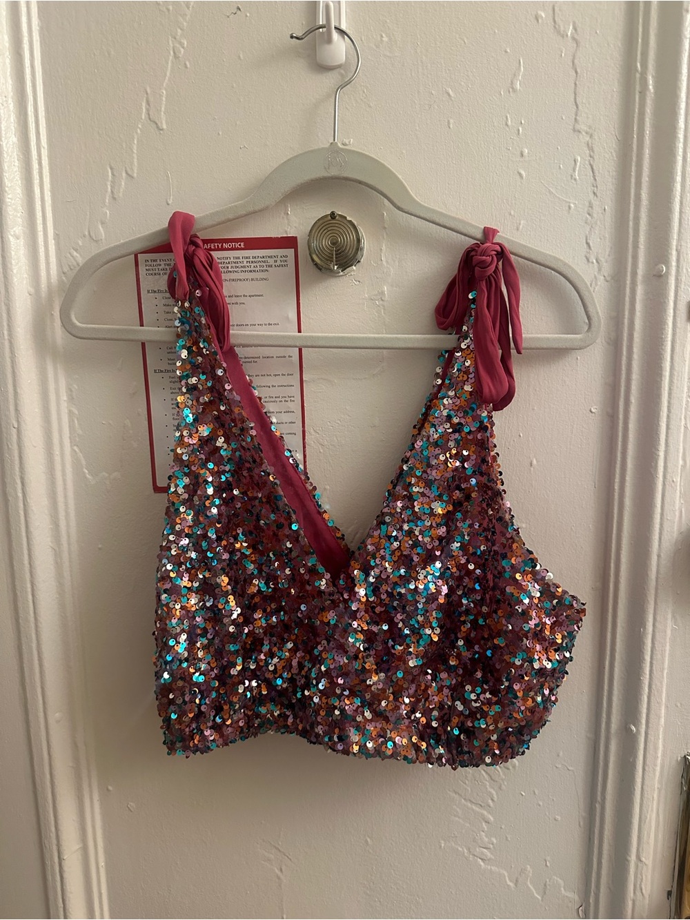 Free People Sequin Tie-Shoulder Bralette Top